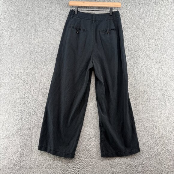 Madewell The Petite Harlow Wide-Leg Pant in Black Linen Blend - Picture 11 of 14